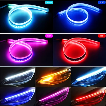 2x Auto LED-Tulede Riba PÄEVATULED Päeval Töötab Lampide Kaks Värvi Streamer Veekindel Auto LED-Esituled suunatuled Dekoratiivsed Tuled Baar
