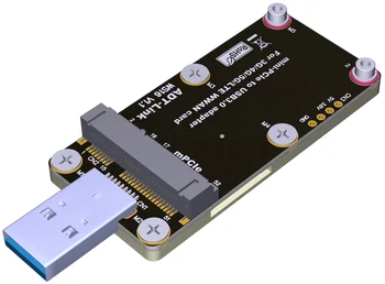 3.0-4.6 V 3A/4A Mini-PCIe, Et USB3.0 Adapter Juhatuse 3G/4G/5G/LTE WWAN Kaart Koos Dual SIM-Kaardi Pesa mPCIE USB 3.0 Ärkaja Kaart