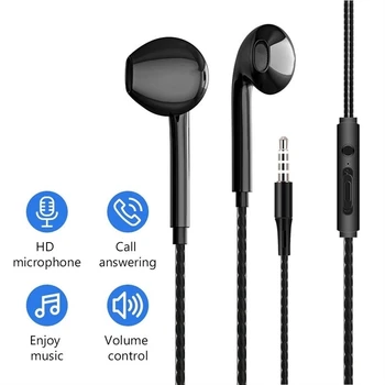 3,5 mm In-ear Mobile Juhtmega Kõrvaklappide Bass Stereo Earbuds Sport Kõrvaklapid Muusika Kõrvaklapid Mikrofoniga