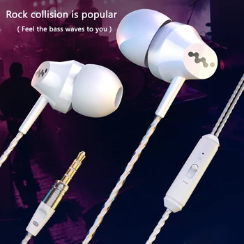 3,5 mm Rasked Bass In-Ear Kõrvaklapid Muusika Peakomplekti Mikrofoni Kõrge Kvaliteedi täiesti uued Kõrvaklapid Jaoks iph/ Samsung/ xiaomi