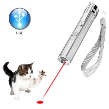3 In 1 Pointer LED Taskulamp Naljakas Lemmikloom Kass Training Tool Mänguasi, USB Laetav UV Flashlamp LED-Välklamp Valgust Mini Ere Lamp