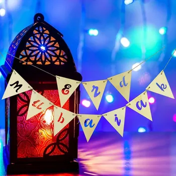 3 Stiilid Eid Mubarak Puust Ripats, Dekoratsioonid, DIY Ramadan Palace Kuu Täis Lipu Islam Moslemite Eid Poole Rippuvate Ornament