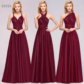 3 Värvid Infinity Kleit Kabriolett õhtukleidid Multi-way Naiste Piima Siidine Pulm Õhtu Kleit kleit de soirée de mariage