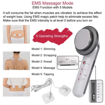 3 in 1 Infrapuna EMS Ultraheli Kavitatsioon Näo -, Tõste-Keha Kuju Salenemisele Massager Fat Burner Ilu tööpingid Koos Geel