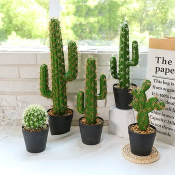 30/43cm Cactus Kunstlik Succulents Võltsitud Vaht Opuntia Faux Roheline Kõrbes Taimed Suure Lille Kokkulepe siseministeeriumi Teenetemärgi