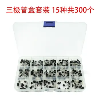 300Pcs 15 x Väärtus, 20 Tk Transistor-92 Valik Box Komplekt Transistorid S9012 S9013 S9014 S8050 S8550 2N3904 2N3906 BC327 BC337