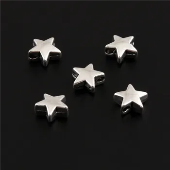 30Pcs Hõbedane Värv Star Võlusid Tegemise Pentagramm Pärlitega Ripats Käevõru Pendientes Käsitöö Ehted 5X5mm A3154