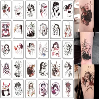 30pcs/palju väike ajutine tattoo komplekt tüdrukutele nägu, käsi, sõrm sõnad, lilled, liblikas tattoo designs rebane kass moon star tätoveering võlts