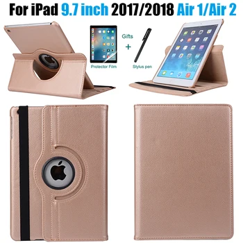 360 Kraadi Pöörlevad Leather Smart Cover Case for Apple iPad Air 2 Õhu 1 5 6 Uus iPad 9.7 2017 2018 A1822 A1823 A1893 Coque Funda