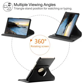 360 kraadise pöörde puhul Samsung Galaxy Tab 8.0 SM-T290 Tablett 2019 Slim PU Kate T295 T297 Juhul funda põrutuskindel Juhul