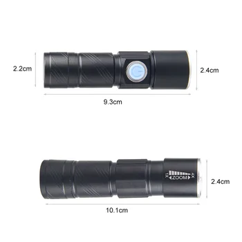 395nm LED-UV-Taskulamp Zoomable UV-Valguses Pet Uriini Uv-Detektor, Lilla Tõrvik Raha Sm Checker Ehitas-Aku 25143