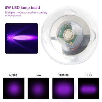 395nm LED-UV-Taskulamp Zoomable UV-Valguses Pet Uriini Uv-Detektor, Lilla Tõrvik Raha Sm Checker Ehitas-Aku