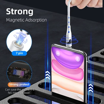 3A 540° Magnet Kaabel-Micro-USB-Tüüp C, Kiire Laadimine Magnetiga Laadija ja Data Juhe iPhone 12 11 Pro Max Samsung Xiaomi 10