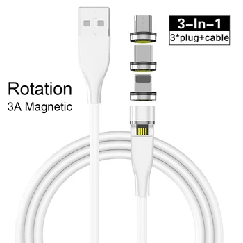 3A Magnet USB-Kaabli abil Ühendage Micro-USB-C C-Tüüpi Magnet Laadimise Juhe Kiire Mobiiltelefoni Kaablid Universaalne 3In1 Kaabel