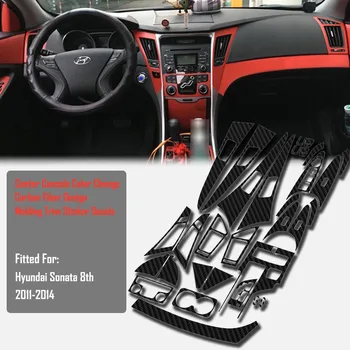 3D Carbon Fiber Disain Auto Interjöör Center Console Värvi Muuta Vormimise Kleebis Kleebised Jaoks Hyundai Sonata 8 Th 2011-