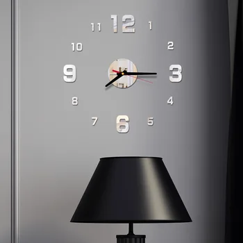 3D DIY Kella Akrüül Peegel Seina Kleebised reloj de valmistatud Kvartsist Nõela Vaadata Euroopa Horloge elutuba Kodu Sisekujunduses Kuum
