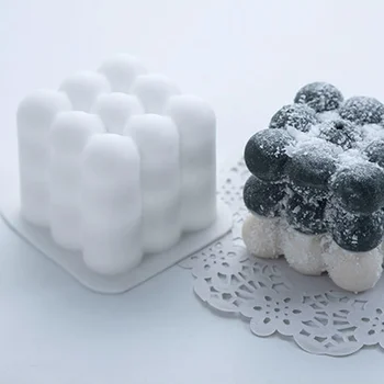 3D Kuubik Küpsetamine Mousse Kook Hallituse Silikoon Square Mull Šokolaad Vormidesse Koogi Tegemise Vahendid Köök Bakeware Küünal Kipsist Valuvormi 175088