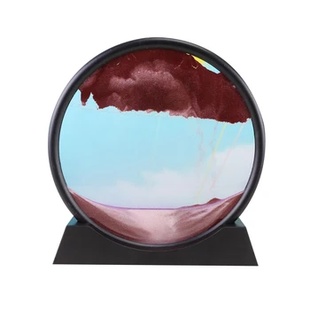 3D Maastik Maali Hourglasses Liikuv Vedelik Liiva Klaasi Raami Kodu Desktop Decor E2S 1211