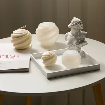 3D Silikoon Hallituse Küünla valmistamiseks Kruvi Palli Kujuga Küünal Hallituse Armas Kreemi, Šokolaadi Seep Kook Vaik Küünal Vaha Hallitusseened