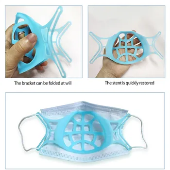 3D-Suu Mask Toetada Hingamist Pestav Korduvkasutatavad Bracket Suu Ja Nina Eraldamine Silikoon Mask Omanik Anti-Huulepulk Masque 122875