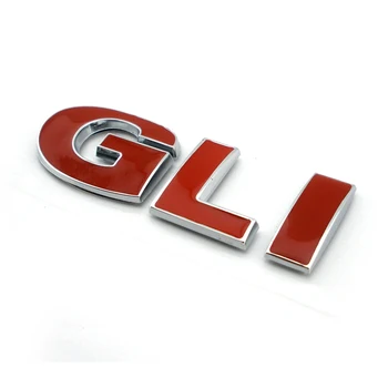 3D chrome punane GLI veoauto tagumine embleem, rinnamärk kleebis decal logo VW VOLKSWAGEN 12119