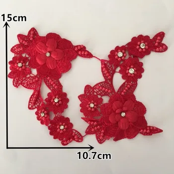 3D lill pits kangas rhinestone tikand, pits krae kingad lill DIY ABS pearl õmblemine teenetemärgi rõivamanused