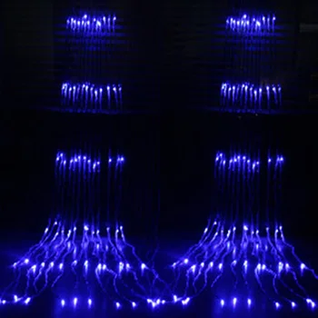 3X3M 320 LED Waterfall Kardin Icicle String LED Valgus Jõulud Pulmapidu Taust aia Dekoratsioon tuled