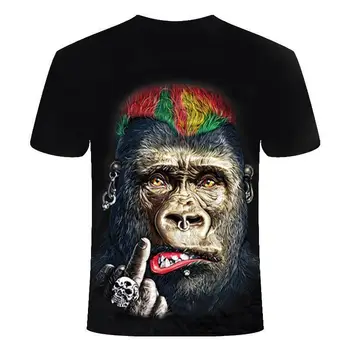 3d-Loomade Tshirt Naljakas Ahv Gorilla Särk Unisex Lühikesed Varrukad Alternatiiv Hip-Hop Harajuku Streetwear T-Särk Meestele, Suvel Tops