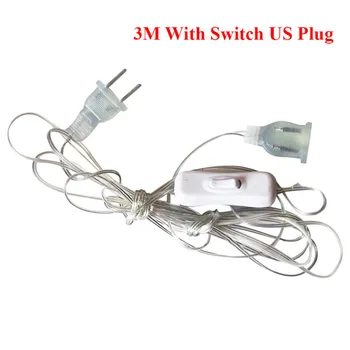 3m Plug Extender Traat pikendusjuhe ELI/USA/USB-Pistik LED Light String Pulm Navidad Decor Led Vanik DIY Jõulud Tuled