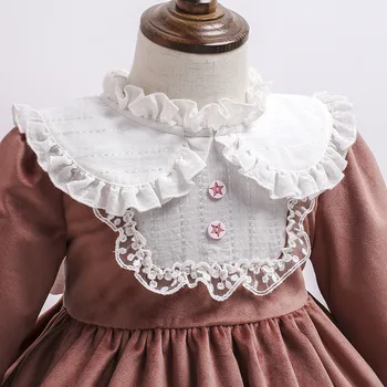 3tk Beebi Tüdruk Vintage hispaania Kleit Lapsed Lolita Princess Kleidid Tüdrukute Hispaania Pits Vibu Pall Kleit Sünnipäeva Riided 1507