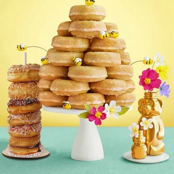 3tk Donut Omanik Puit Donuts vitriin Pulmi, Sünnipäeva Teenetemärgi Lapsed Kasuks Baby Shower Donut Mahuti
