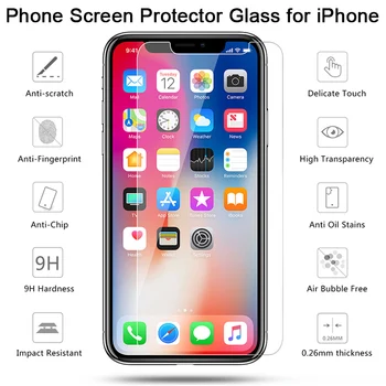 3tk Ekraani Kaitsed iPhone 12 11 Pro Max Mini Karastatud Klaas, Kile iPhone X XS XR 6 6s 7 8 Plus Ekraani Klaas