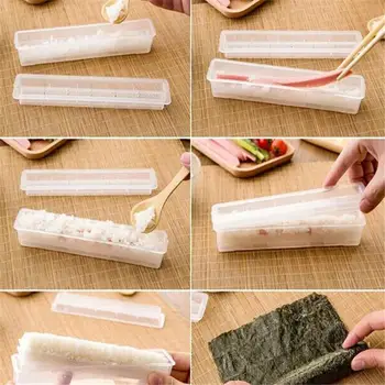 3tk/ Set Jaapani Rulli Sushi Tegija Riis Hallituse Köök Tööriistad Sushi Tegija Cozinha Bento Küpsetamine Sushi Tegija Kit Riis Rulli Hallituse