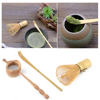 3tk/set Looduslikust Bambusest Tee Kurn Matcha Vispel Harja Rohelise Tee Pulber Vispel Kühvel Set Jaapani Teaware Tseremoonia