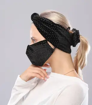 3tk/set Uus Top Sõlmes HairBand Mask Elastsed Juuksed Lipsu Komplekt Naine Peapael Komplekt Fashion Jooga Sport Peapael Juuksed Tarvikud