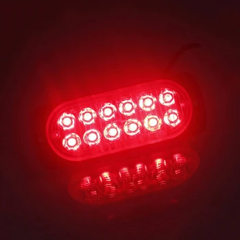 4/6/12 LED-signaaltuli Punane DC 12V 12W Auto Auto Auto Kiiresti ohutuled Beacon Tuled Riba, Veekindel, Tolmu-tõend, Lambid