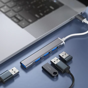4-In-1 USB-C-Hub, Mini Suurus-USB-Port Tüüp-C-Hub Liikuv Tüüp C PD USB 3.0 Adapter USB OTG C Dock for MacBook Air Pro ARVUTI USB HUB 153739