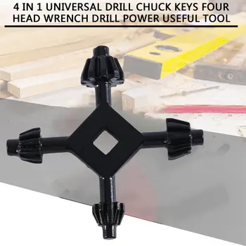 4 In 1 Universal Drill Chuck Võtmed Nelja Pea Mutrivõtmega lahti Puurida Võimu Vahend Kasulik Multi-funktsionaalne Tool Sobib Erineva Suurusega Hot Müük