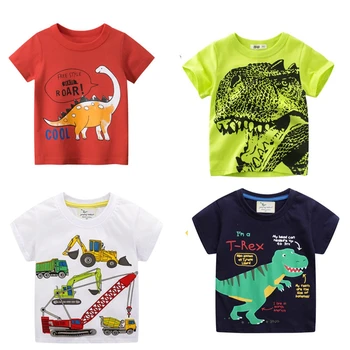 4-Pack Poiste Puuvillane T-särk Lapsed Tops Mood Väikelapse Tüdrukud Dinosaurus Tees Suve Riideid Tops Lühikesed Varrukad Tshirt
