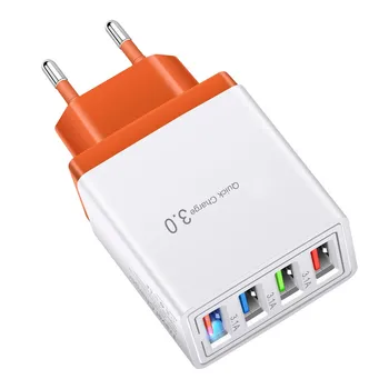 4 Port Fast Kiire Laadimine QC 3.0 USB-Hub-Seina Laadija 3.5 toiteplokk EU Pistik