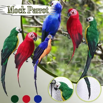 40@ Rippuvad Papagoi Kuju Hoov, Aias Puu Loominguline Armas Käsitöö Ornament Õue Kodu Teenetemärgi Miniatuuri Kujukeste
