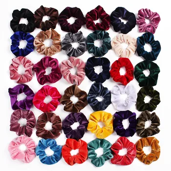 40Colors Korea Velvet Juuksed Scrunchie Elastsed Juuksed Ansamblid Tahked Värvi Naiste Peakatet Hobusesaba Omanik Juuste Aksessuaarid, Juuksekaunistused