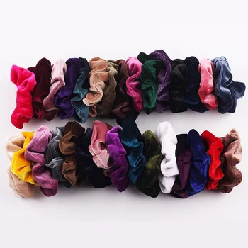 40Colors Korea Velvet Juuksed Scrunchie Elastsed Juuksed Ansamblid Tahked Värvi Naiste Peakatet Hobusesaba Omanik Juuste Aksessuaarid, Juuksekaunistused