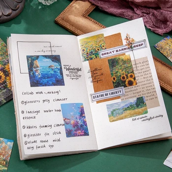45 tk/pakk Van Gogh Kuulsad maalid Kleebiste pakett DIY päevik teenetemärgi kleebis album scrapbooking Diy Kleepsud esteetiline 144404
