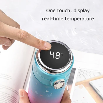 450ML Smart termospullo Led Digitale Kasutustemperatuur Ekraan Vee Pudelit Roostevabast Terasest Vaakum Kolbi Thermo cup Isolatsioon Tassi 194630