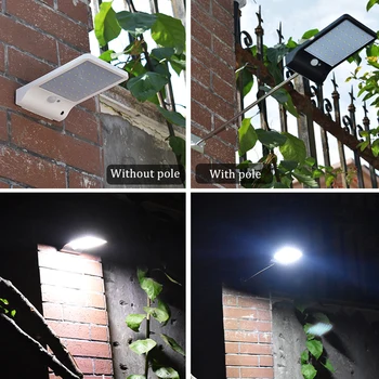48 LED Solar Lamp 3 Transpordiliikide Väljas Veekindel Päikese seinavalgusti puldiga Energiasäästu Aed Õue Rada Street Lambid