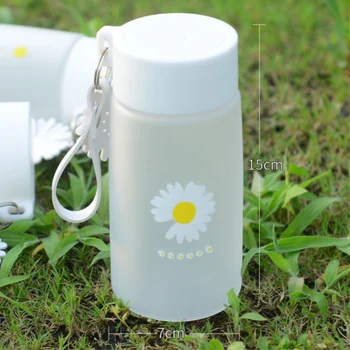 480ml Väike Daisy Läbipaistev Plastist Vee Pudelid BPA Vaba Loominguline Jäätunud Vee Pudel Kaasaskantav Trossi Travel Tee Tassi