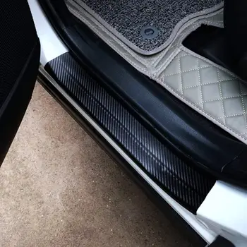 4D 3D Carbon Fiber Auto Kleebis DIY Kleebi Protector Ribad Auto Ukse Läve, Küljel Peegel Anti Scratch Lindi Veekindel Kaitse Kile
