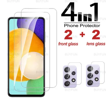 4IN1 kaitseklaas Samsung Galaxy A52 6.5 tollise Ekraani Kaitsekile Telefoni Klaas samsung a52 52 5G 4G Kaamera Objektiiv Film 93583