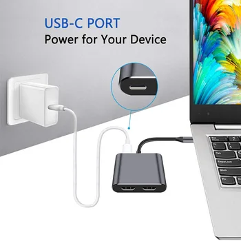 4K Tüüp C-Dual USB 3.0 PD Converter 4 In 1 USB-C Dock Station Hub Adapter Kaabel Telefoni Macbook Sülearvuti TV Monitor 176826